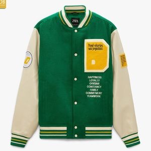 ZARA MEN PATCH BOMBER JACKET